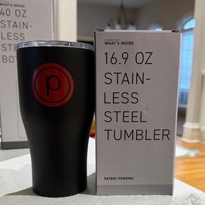 Pure Barre Black and Red Stainless Steel Tumbler NIB